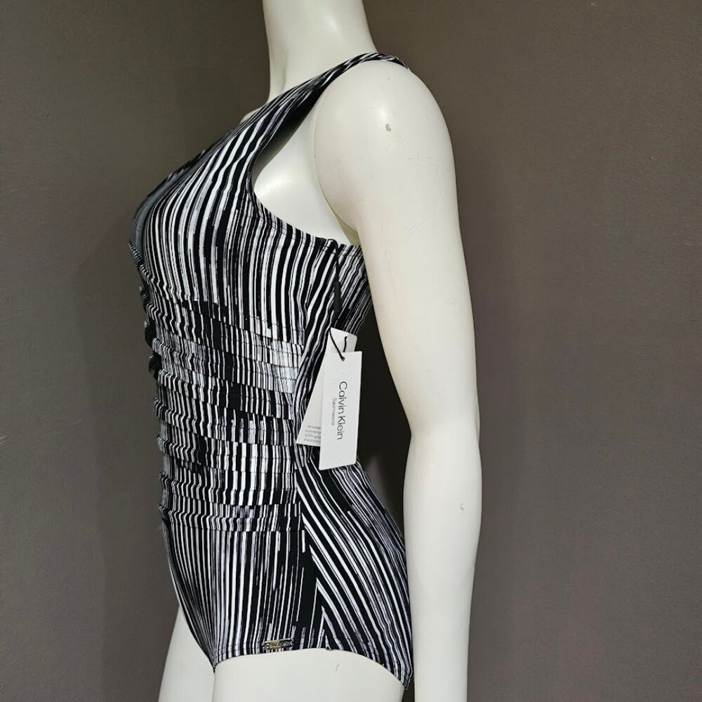 Calvin Klein One-Shoulder Starburst One-Piece Swimsuit - Picture 3 of 11